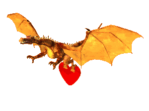 Dragon holding a heart